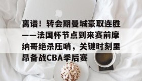 爱游戏中国-关于离谱！转会期曼城豪取连胜——法国杯节点到来赛前摩纳哥绝杀压哨，关键时刻里昂备战CBA季后赛的信息